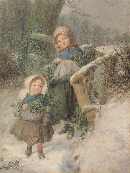 Frederic james Shields,ARWS The Holly Gatherers (mk46) china oil painting image